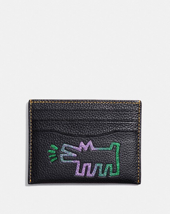 Coach x Keith Haring Black Leather Card Case