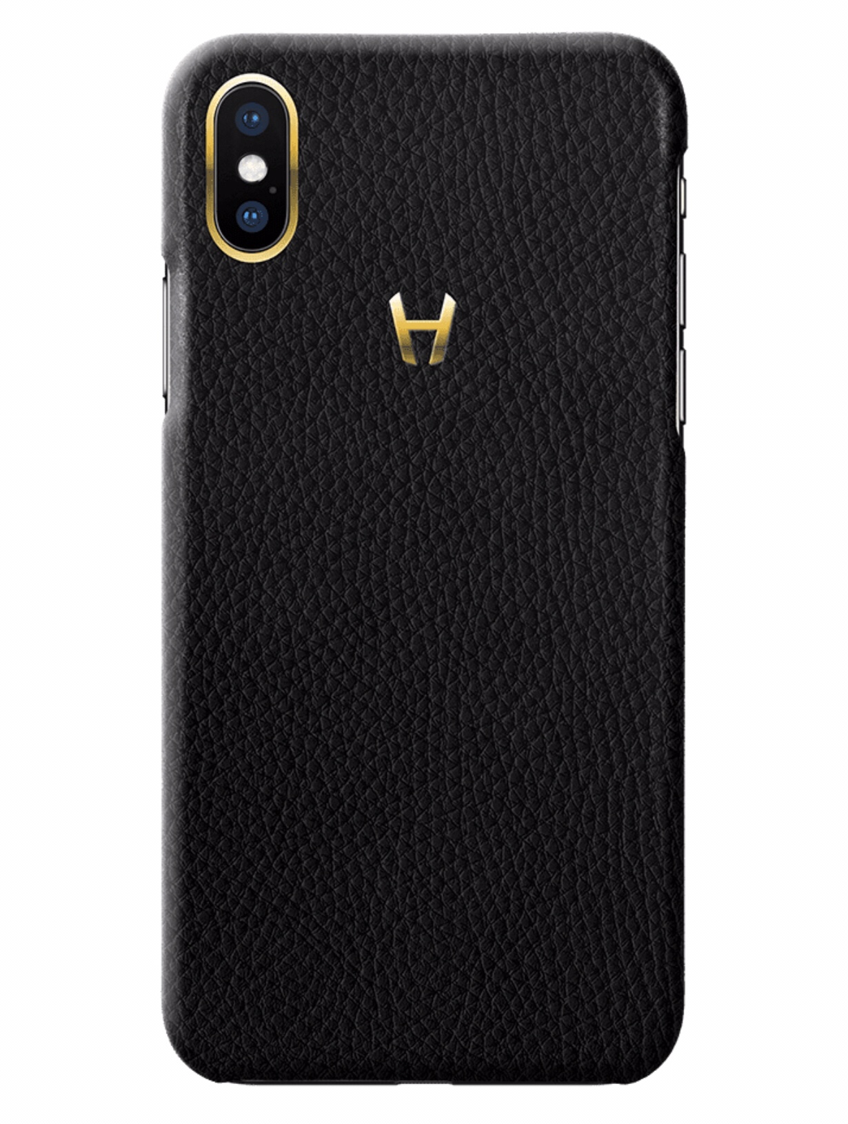 Hadoro Black Calfskin Grained Leather Case for iPhone X 