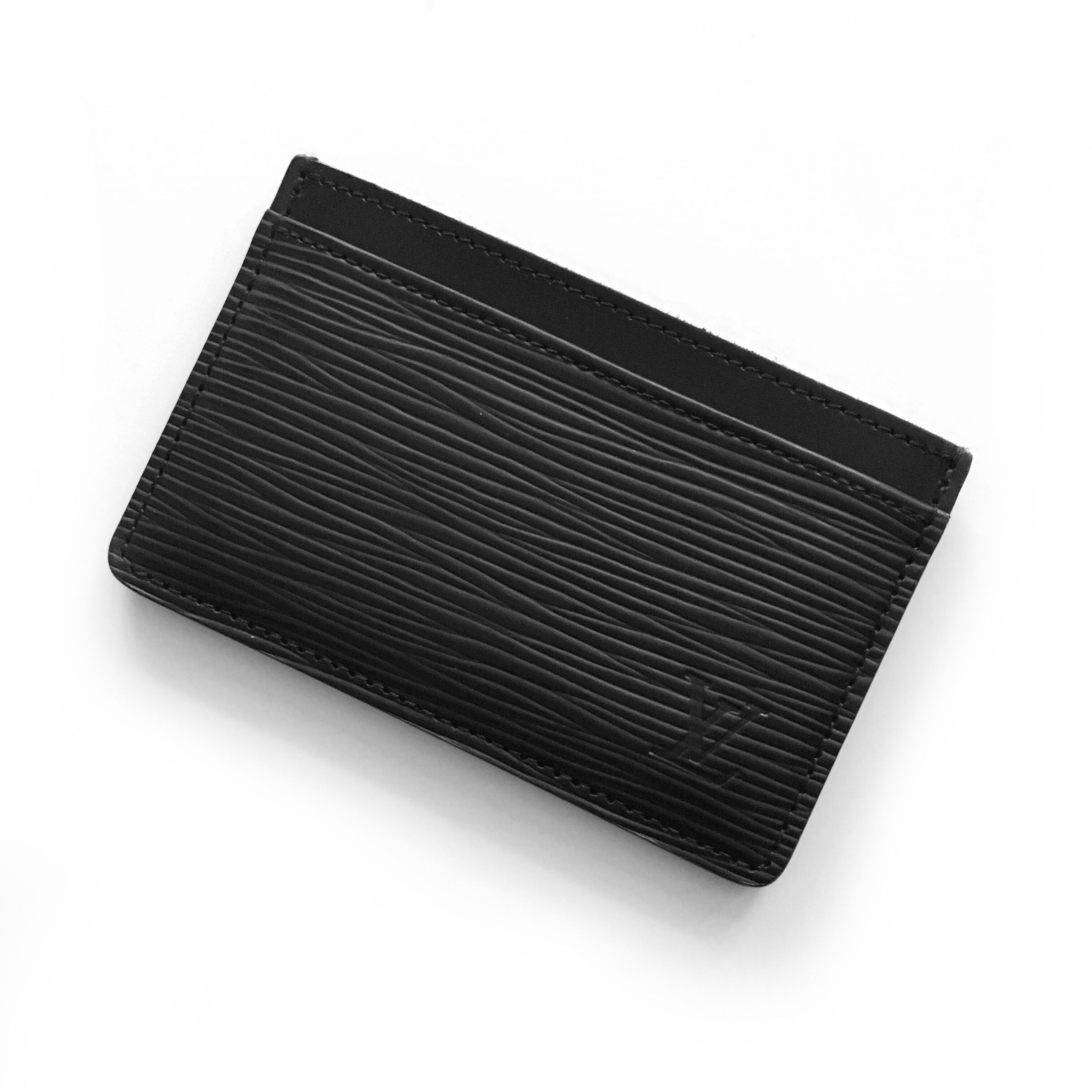 Inside the card holder showing card slots