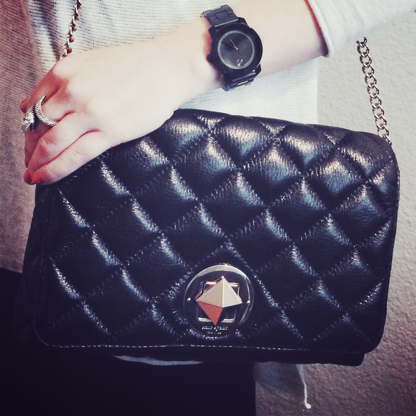 Kate Spade quilted flap bag