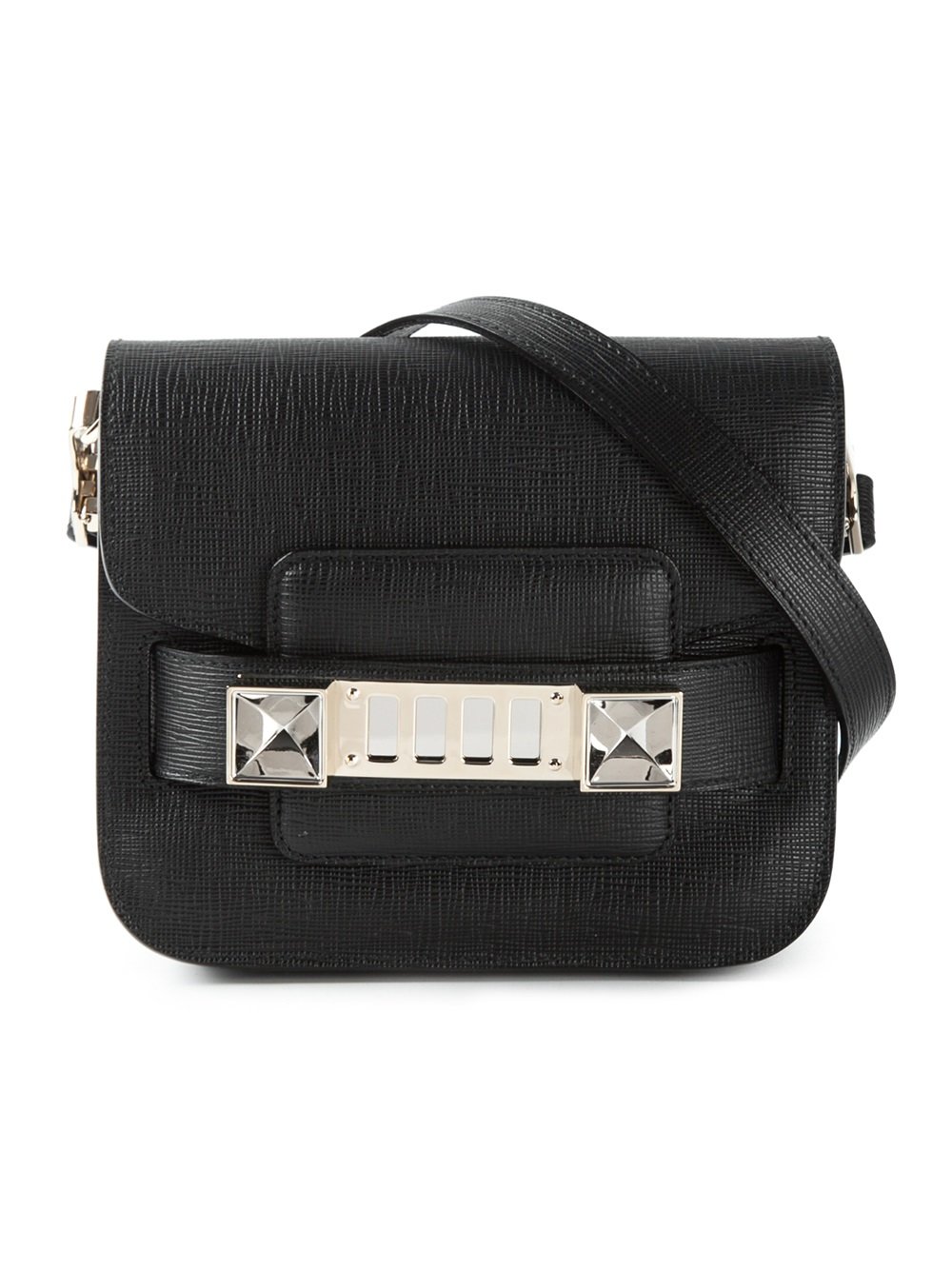 Proenza Schouler Black Leather PS11 Tiny Crossbody Bag