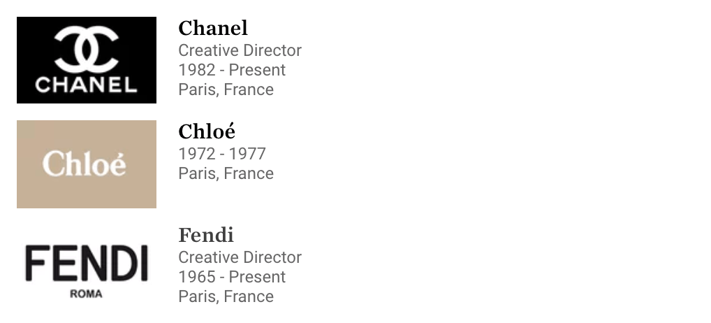 Karl Lagerfeld's career highlights