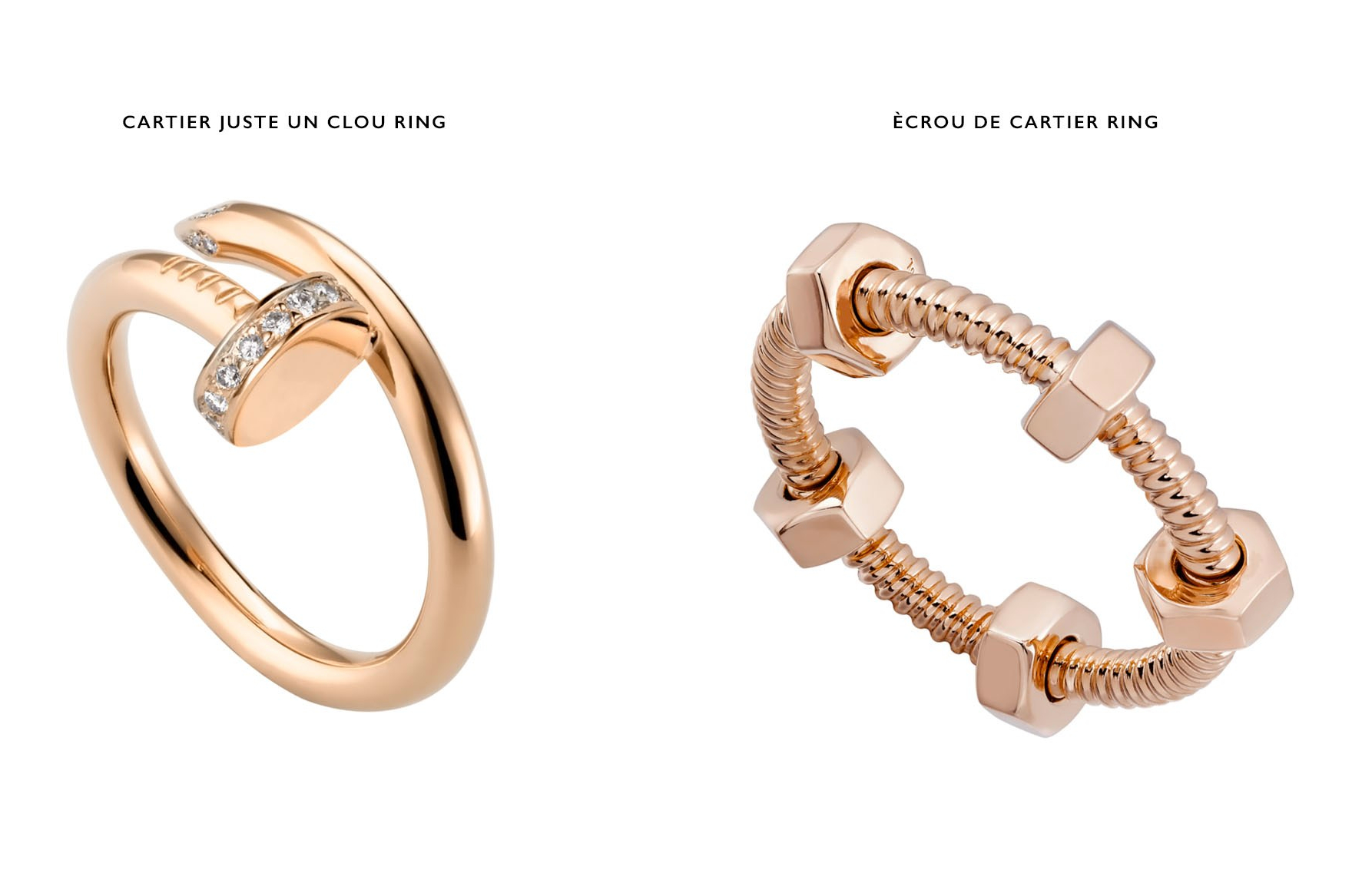 Cartier Juste Un Clou and Ecrou de Cartier Rings