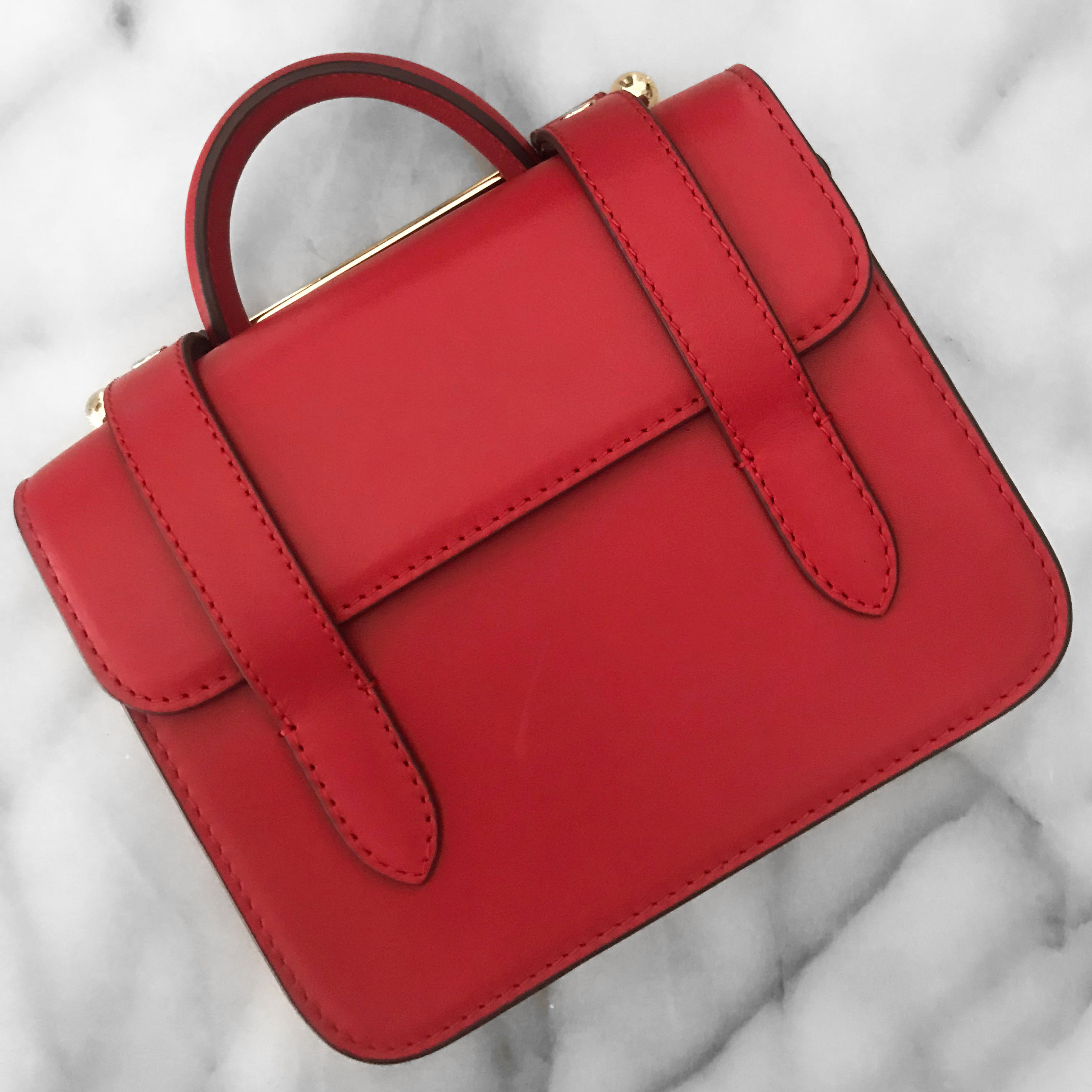 Strathberry Ruby Red MC Nano | CoffeeAndHandbags.com