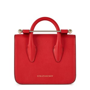 Strathberry MC Nano Tote Back Ruby Red
