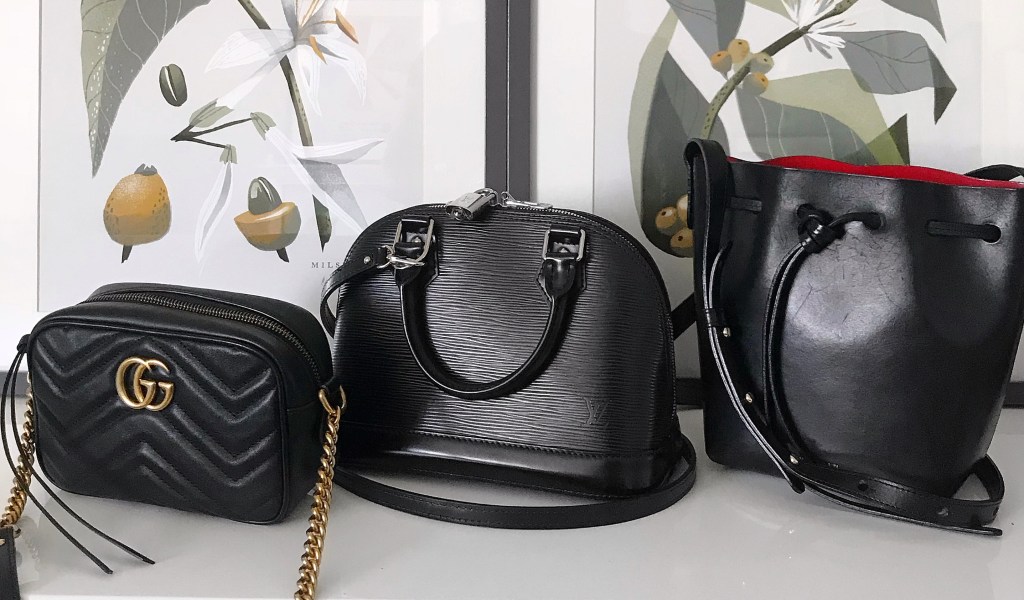 Gucci Marmont, Louis Vuitton Epi Alma BB, Mansur Gavriel Mini Mini Bucket Bag