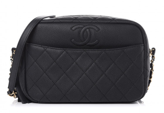 Chanel Caviar Medium Coco Tassel Camera Case Bag