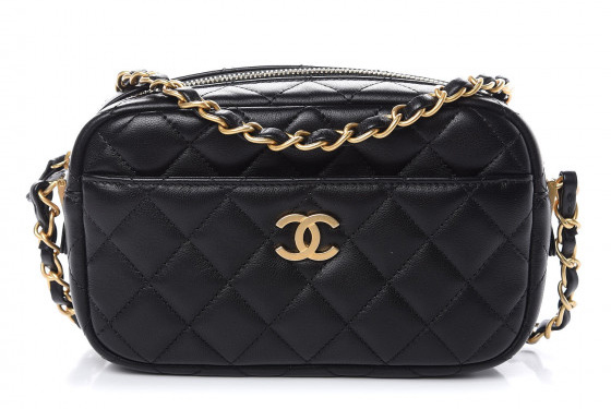 Chanel Quilted Lambskin Leather Timeless Camera Case Bag