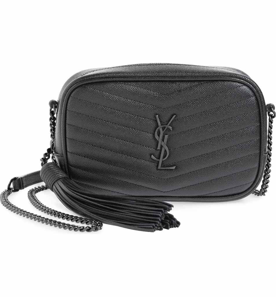 Saint Laurent Black on Black Mini Lou Quilted Leather Crossbody Bag